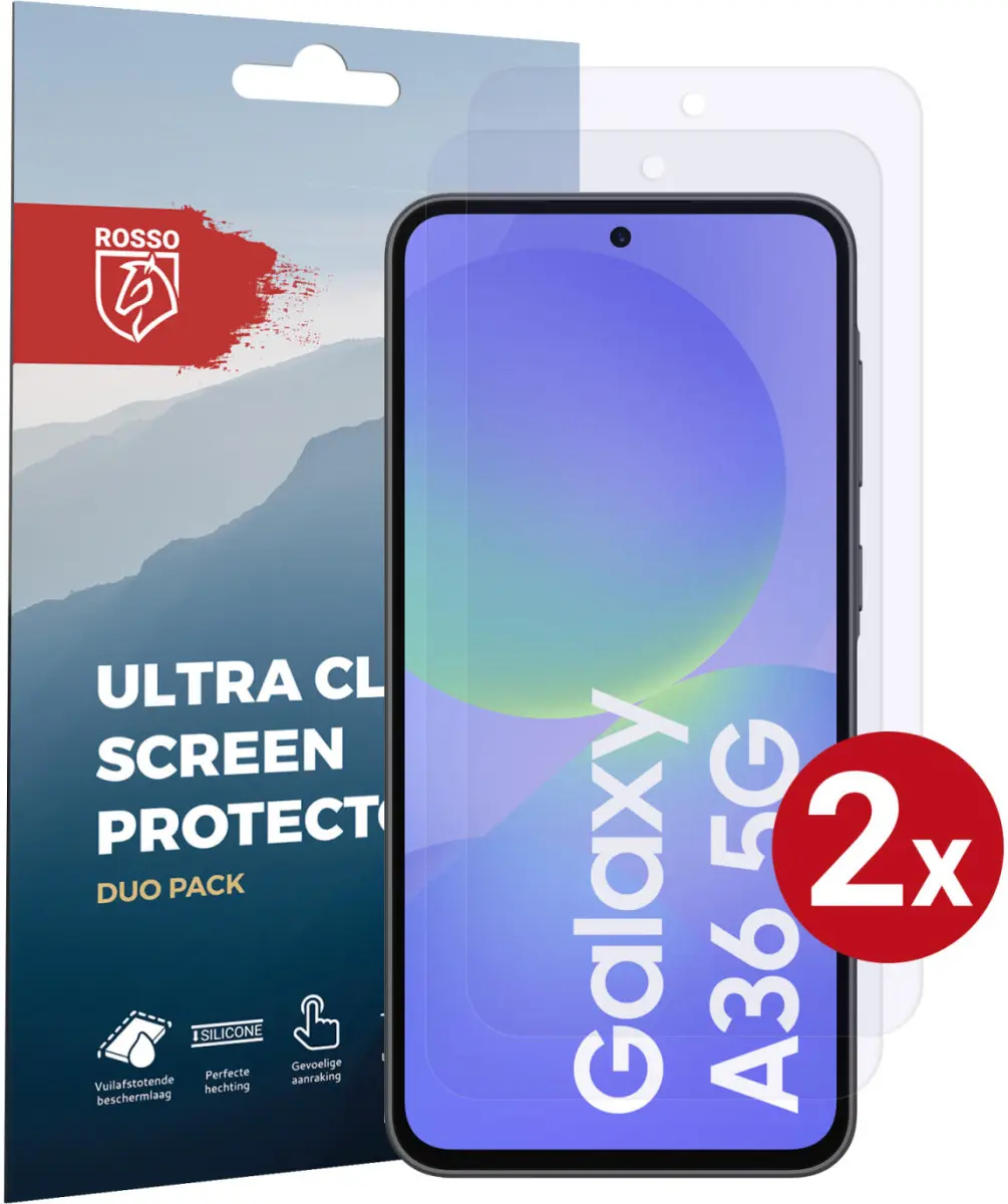 Rosso Samsung Galaxy A36 Screen Protector Case Friendly Folie Duo Pack afbeelding 1