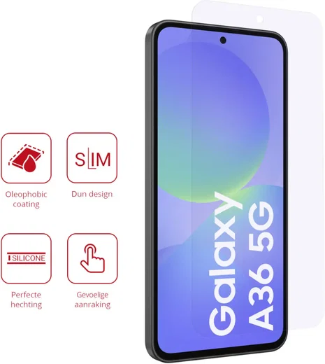 Rosso Samsung Galaxy A36 Screen Protector Case Friendly Folie Duo Pack afbeelding 2