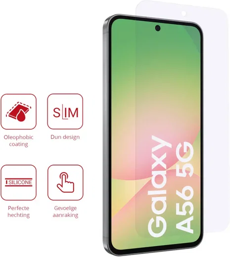 Rosso Samsung Galaxy A56 Screen Protector Case Friendly Folie Duo Pack afbeelding 2