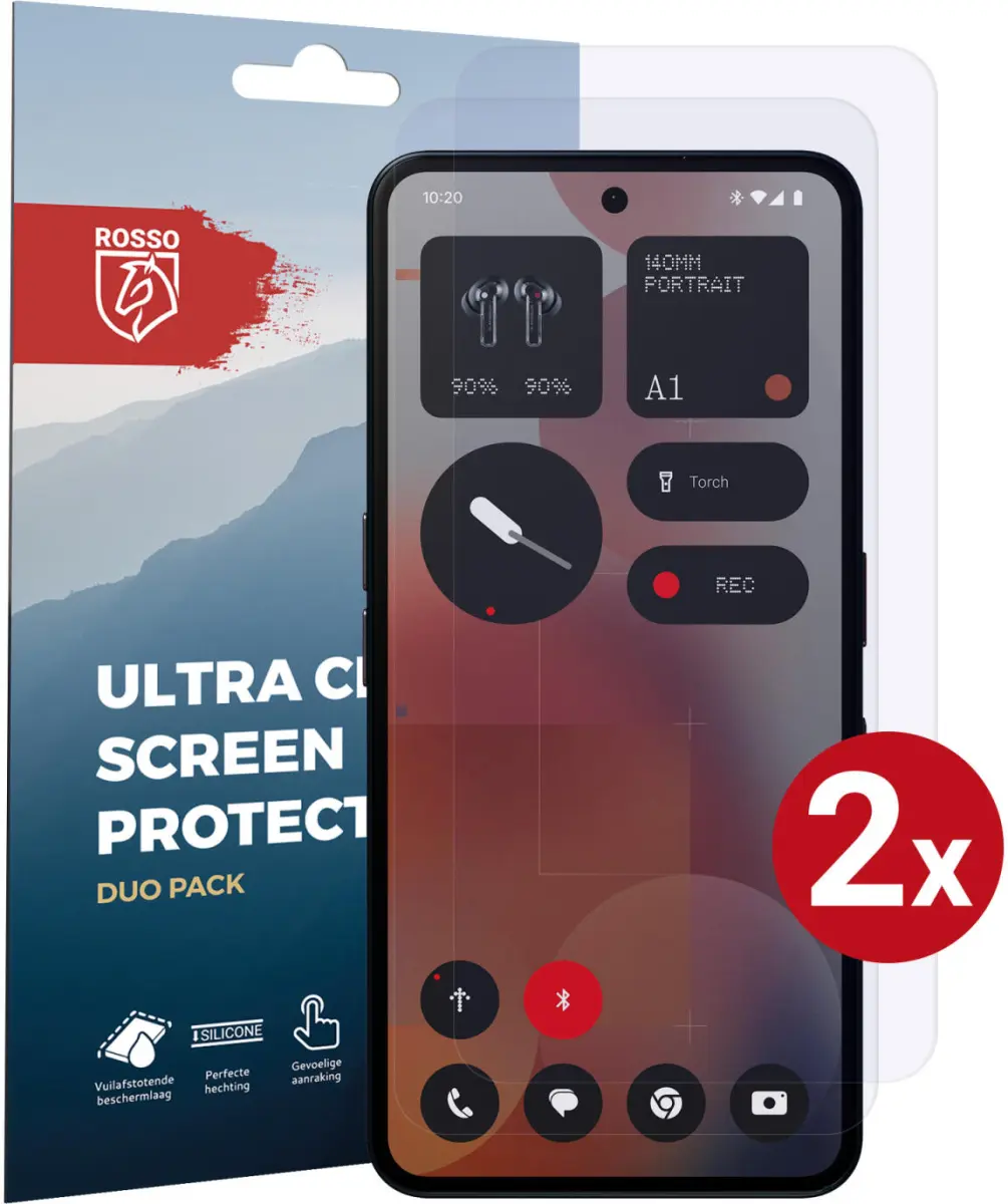 Rosso Nothing Phone (3a)/(3a) Pro Screen Protector Case Friendly Folie Duo Pack afbeelding 1