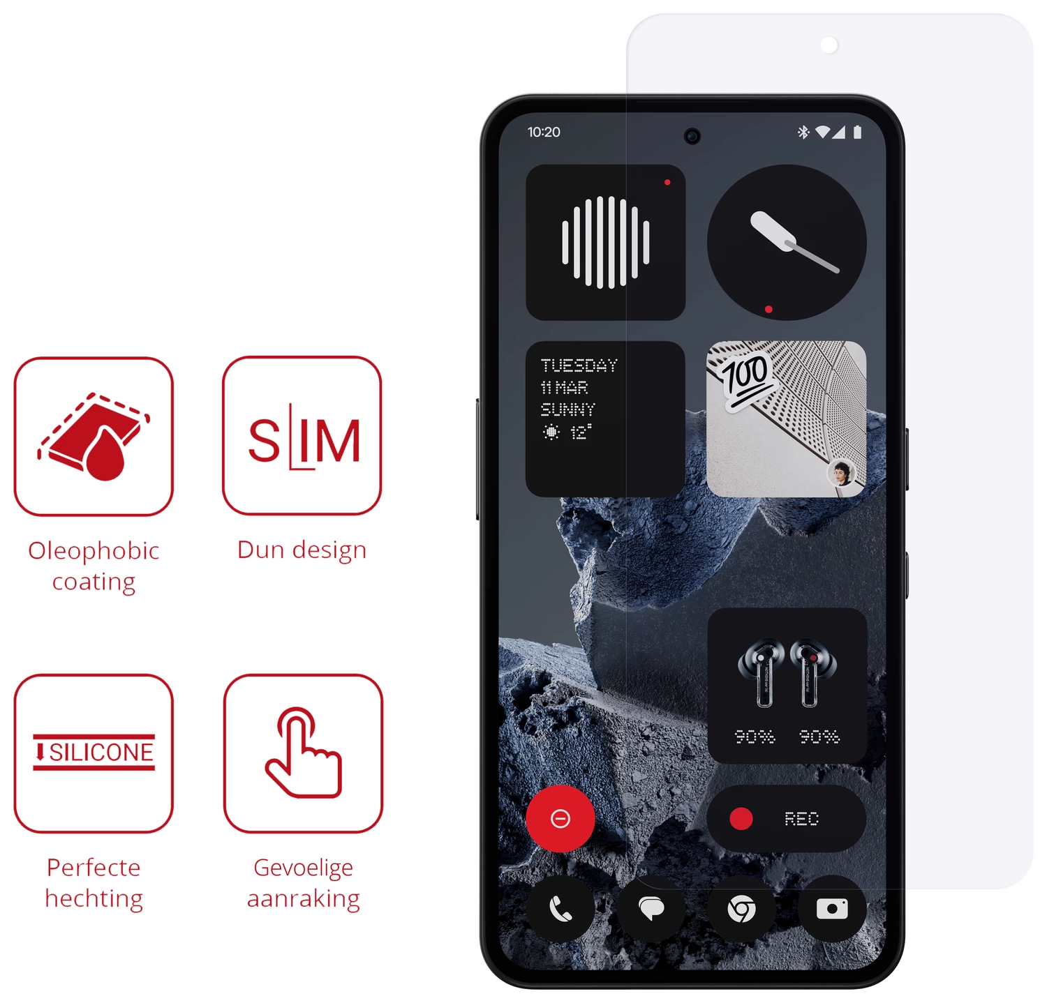 Rosso Nothing CMF Phone 2 Pro Screen Protector Case Friendly Folie Duo Pack afbeelding 2