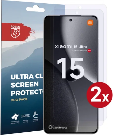 Rosso Xiaomi 15 Ultra Screen Protector Case Friendly Folie Duo Pack afbeelding 1