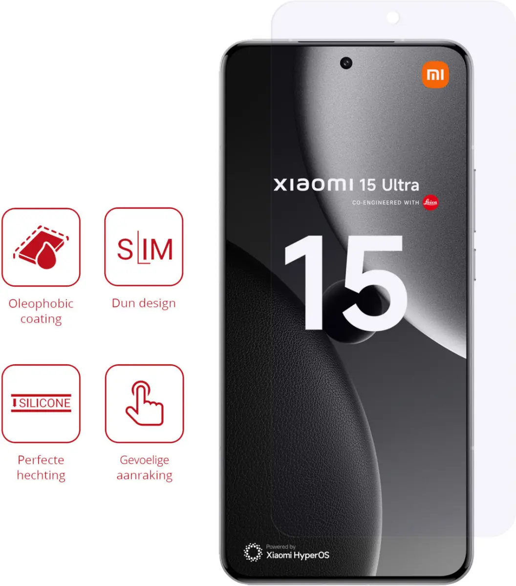 Rosso Xiaomi 15 Ultra Screen Protector Case Friendly Folie Duo Pack afbeelding 2