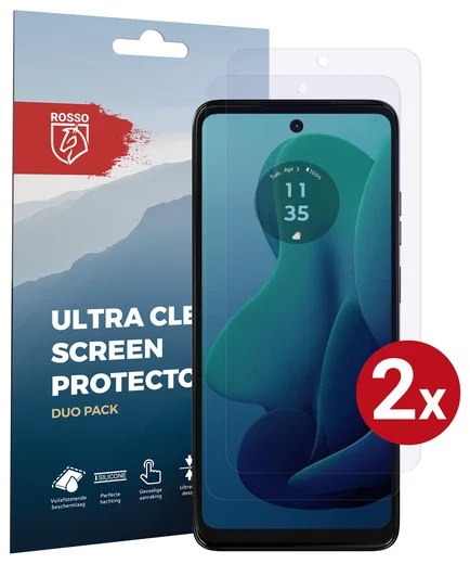 Rosso Motorola Moto G 5G (2024) Screen Protector Case Friendly Folie Duo Pack afbeelding 1