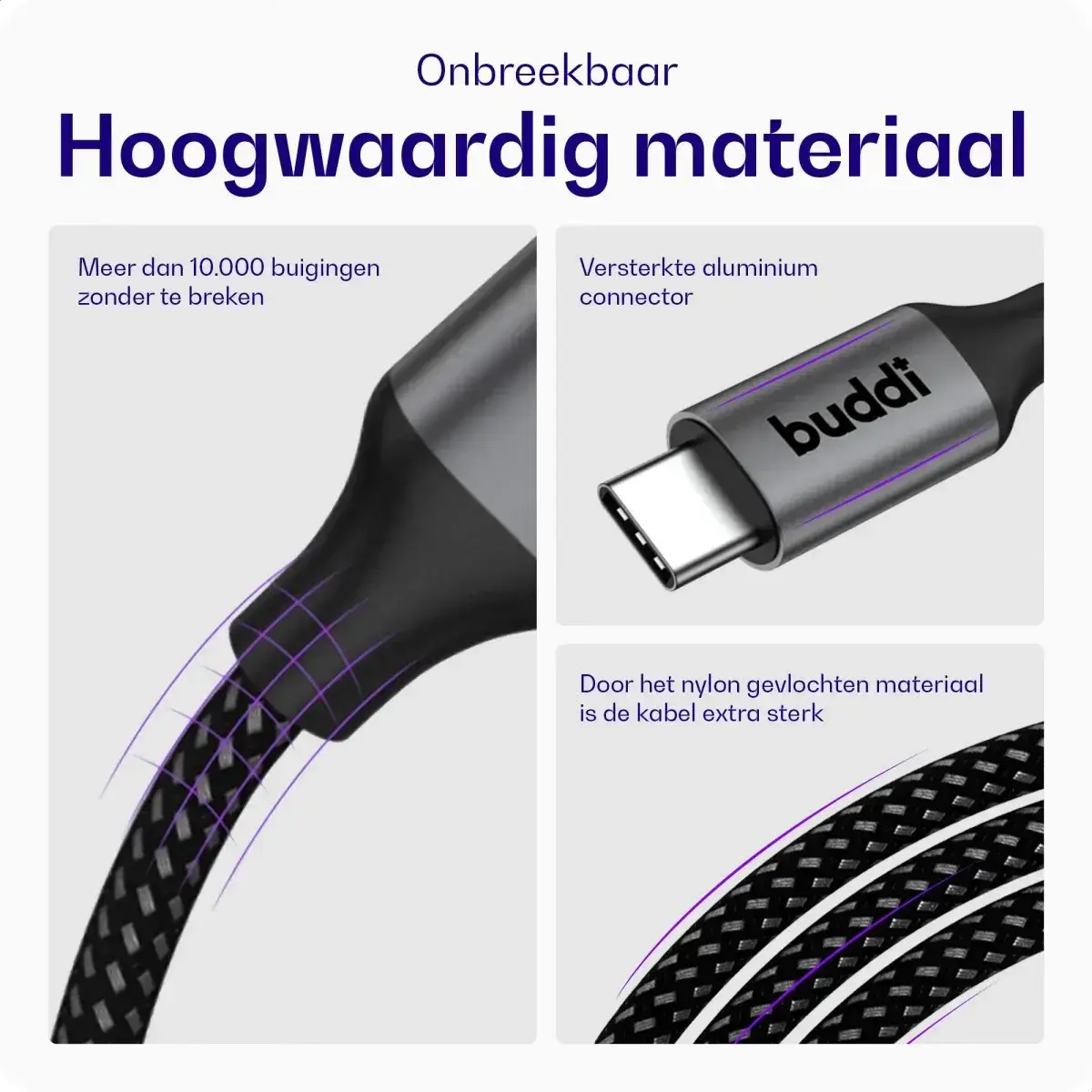 Originele Apple 20W USB-C Oplader met Buddi USB-C Kabel 1M Zwart afbeelding 6