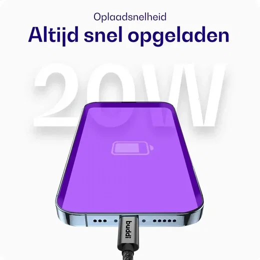 Originele Apple 20W USB-C Oplader met Buddi USB-C Kabel 1M Zwart afbeelding 7