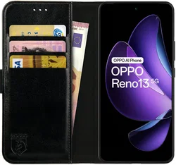 Rosso Element Oppo Reno 13 Hoesje Book Case Wallet Zwart afbeelding
