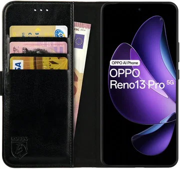 Rosso Element Oppo Reno 13 Pro Hoesje Book Case Wallet Zwart