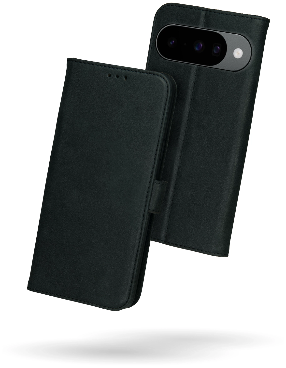 Rosso Deluxe Google Pixel 10 / 10 Pro Hoesje Echt Leer Book Case Zwart afbeelding 9