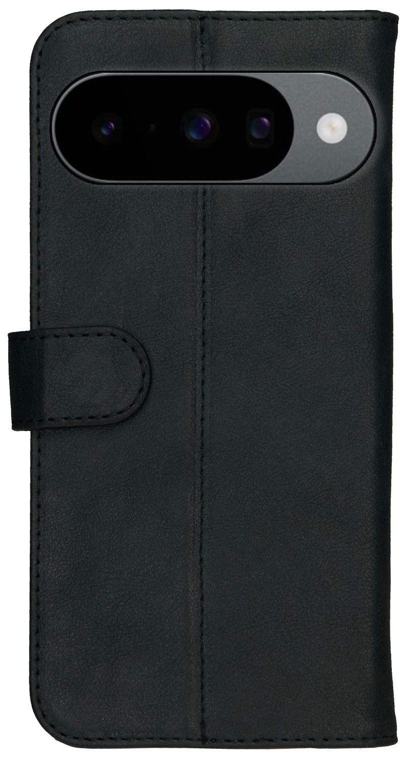 Rosso Deluxe Google Pixel 10 / 10 Pro Hoesje Echt Leer Book Case Zwart afbeelding 1