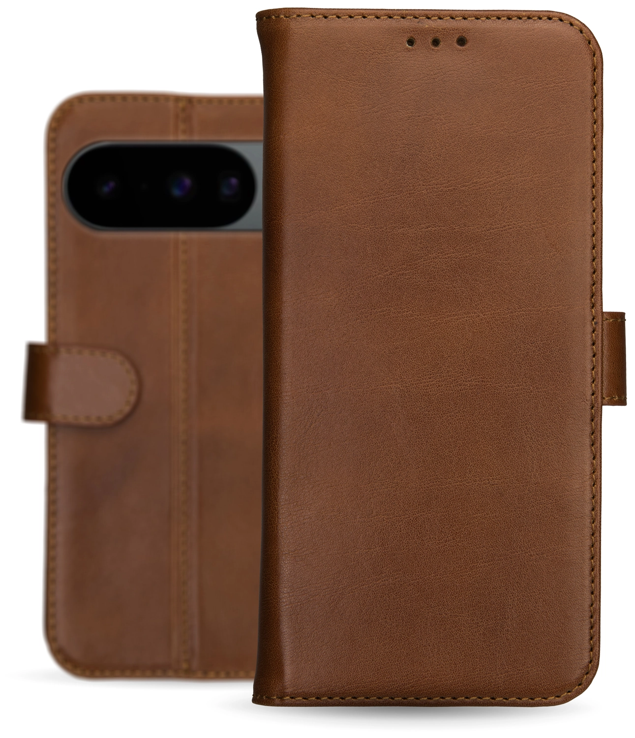 Rosso Deluxe Google Pixel 10 / 10 Pro Hoesje Echt Leer Book Case Bruin afbeelding 8