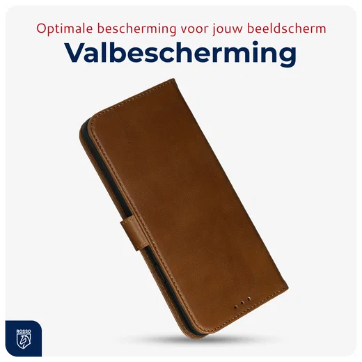 Rosso Deluxe Google Pixel 10 / 10 Pro Hoesje Echt Leer Book Case Bruin afbeelding 4