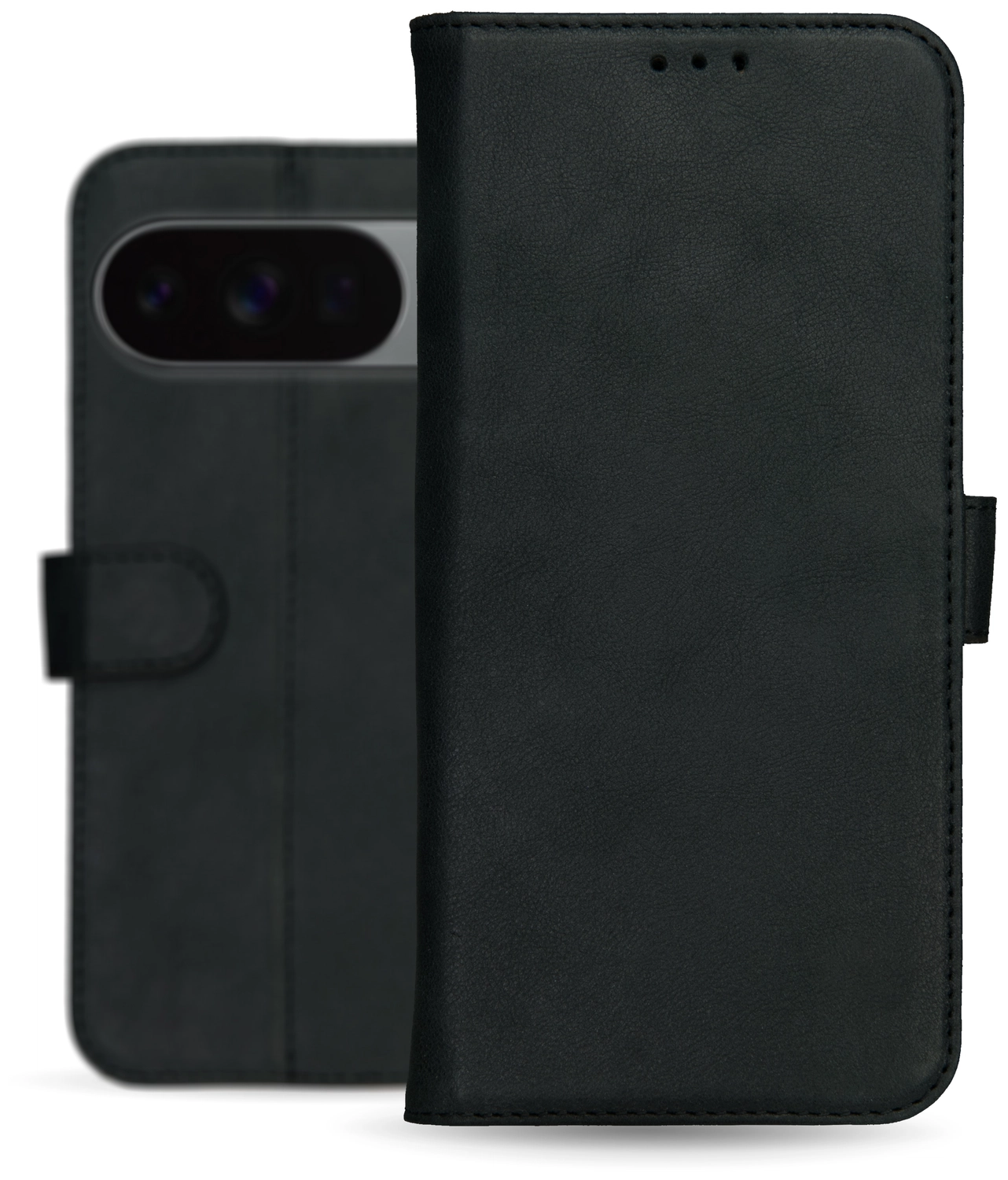 Rosso Deluxe Google Pixel 10 Pro XL Hoesje Echt Leer Book Case Zwart afbeelding 10