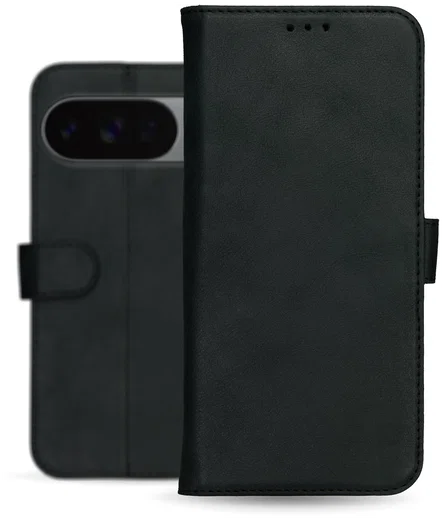 Rosso Deluxe Google Pixel 10 Pro XL Hoesje Echt Leer Book Case Zwart afbeelding 10