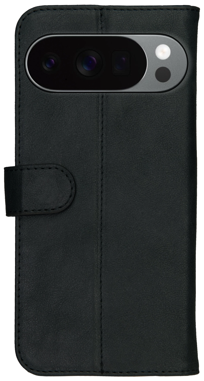 Rosso Deluxe Google Pixel 10 Pro XL Hoesje Echt Leer Book Case Zwart afbeelding 2