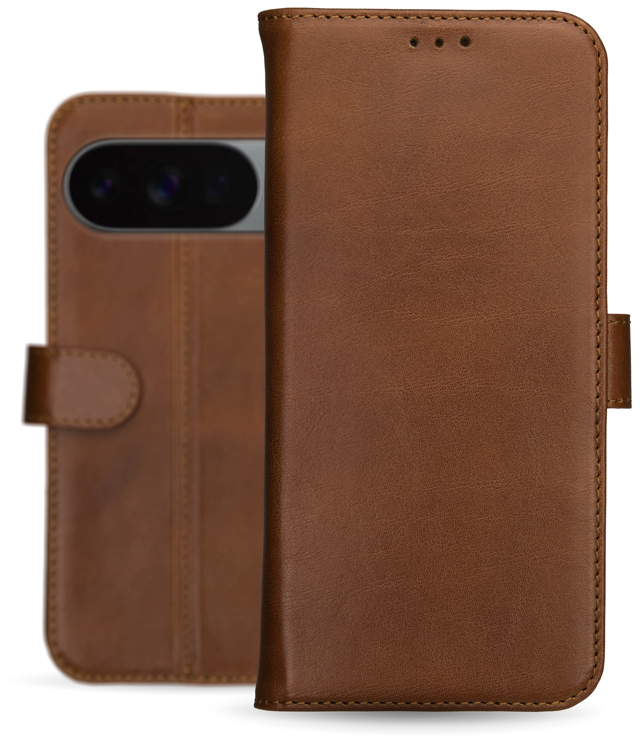 Rosso Deluxe Google Pixel 10 Pro XL Hoesje Echt Leer Book Case Bruin afbeelding 10
