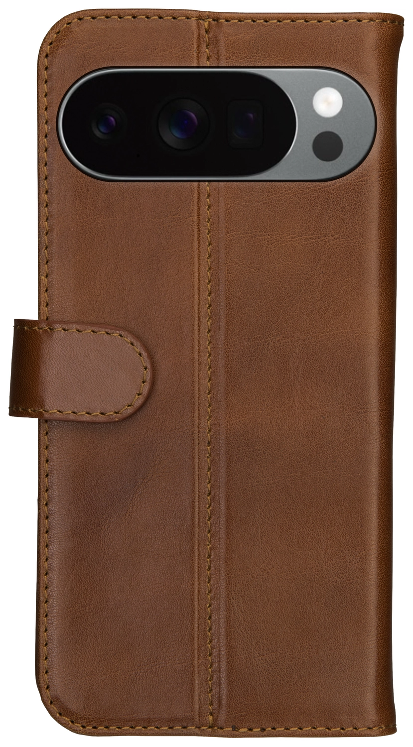 Rosso Deluxe Google Pixel 10 Pro XL Hoesje Echt Leer Book Case Bruin afbeelding 2
