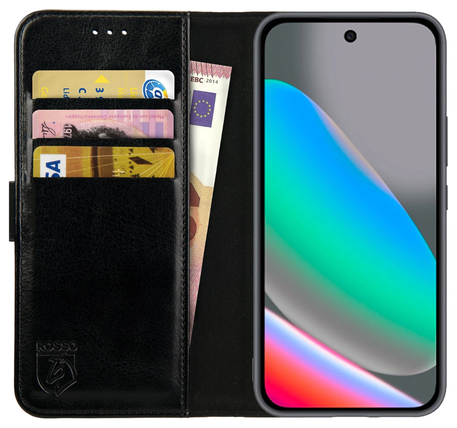 Rosso Element Google Pixel 10 / 10 Pro Hoesje Book Case Wallet Zwart afbeelding 1
