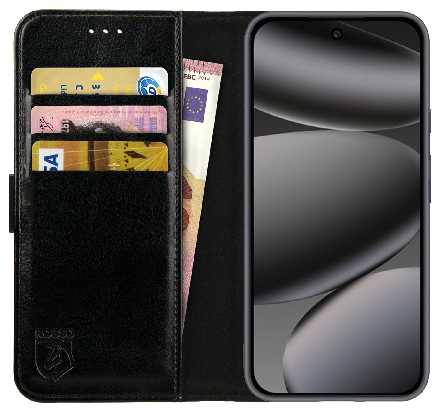 Rosso Element Google Pixel 10 Pro XL Hoesje Book Case Wallet Zwart afbeelding 1