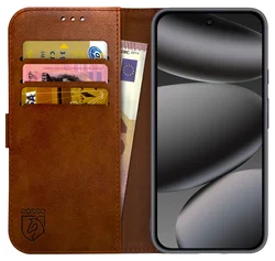 Rosso Element Google Pixel 10 Pro XL Hoesje Book Case Wallet Bruin afbeelding