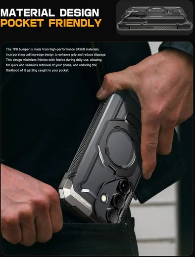 SUPCASE UB Grip Samsung Galaxy S25 Hoesje MagSafe / Qi2 Kickstand Zwart afbeelding 6