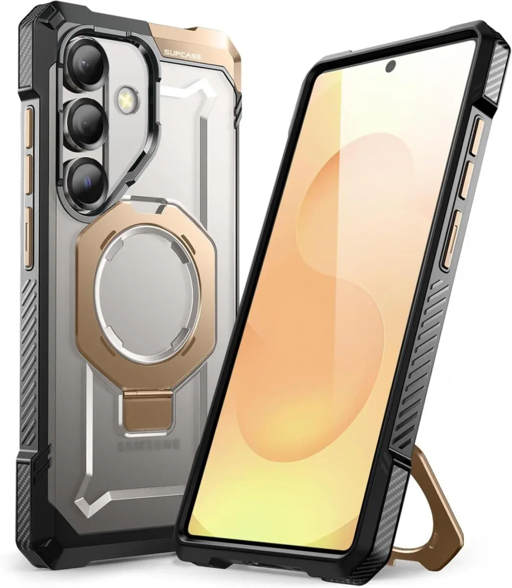 SUPCASE UB Grip Samsung Galaxy S25 Hoesje MagSafe / Qi2 Kickstand Goud afbeelding 1