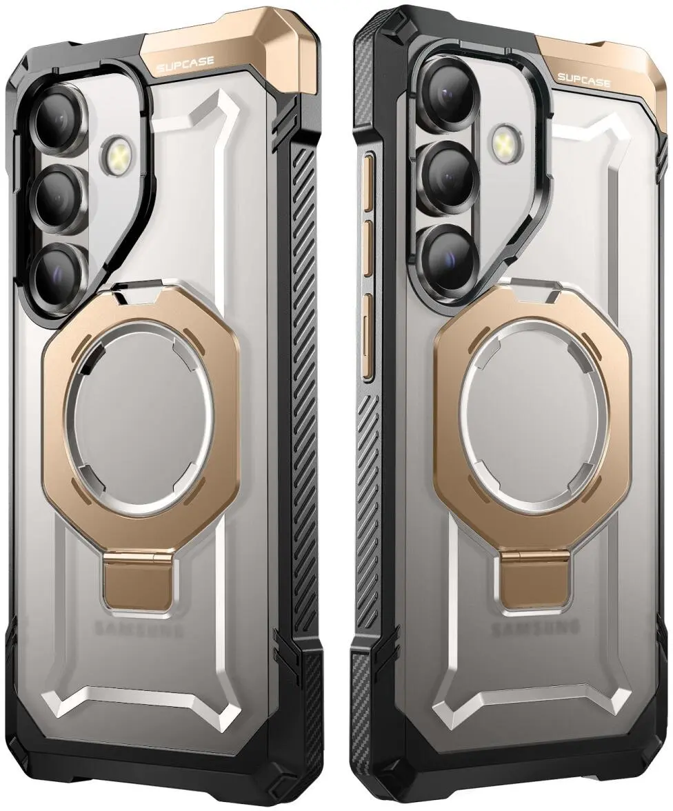 SUPCASE UB Grip Samsung Galaxy S25 Hoesje MagSafe / Qi2 Kickstand Goud afbeelding 11