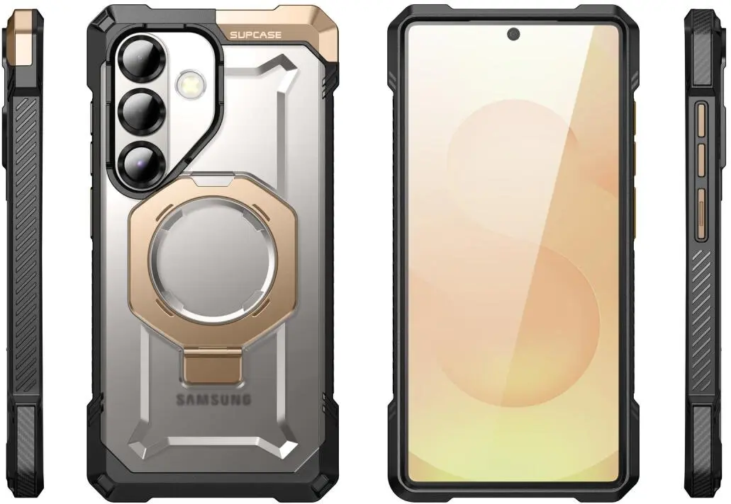 SUPCASE UB Grip Samsung Galaxy S25 Hoesje MagSafe / Qi2 Kickstand Goud afbeelding 12