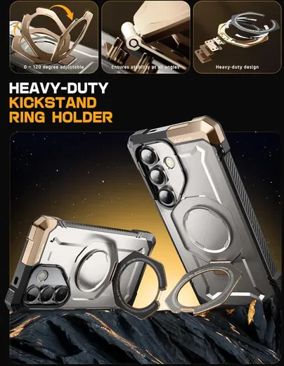 SUPCASE UB Grip Samsung Galaxy S25 Hoesje MagSafe / Qi2 Kickstand Goud afbeelding 5