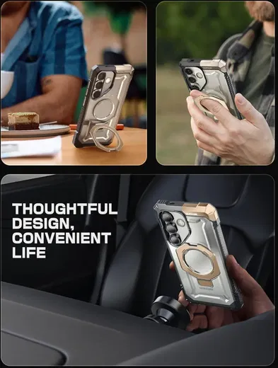 SUPCASE UB Grip Samsung Galaxy S25 Hoesje MagSafe / Qi2 Kickstand Goud afbeelding 7