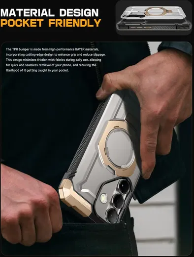 SUPCASE UB Grip Samsung Galaxy S25 Hoesje MagSafe / Qi2 Kickstand Goud afbeelding 8