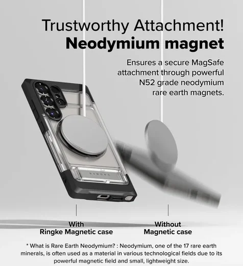 Ringke UX Magnetic Samsung Galaxy S25 Ultra Hoesje MagSafe Transparant afbeelding 4