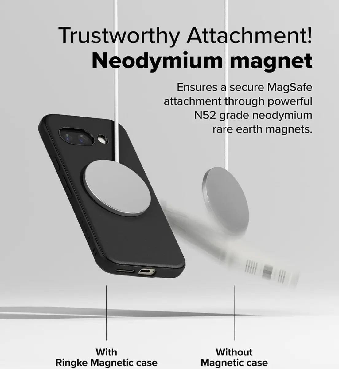 Ringke Onyx Magnetic Google Pixel 9a Hoesje MagSafe Zwart afbeelding 5