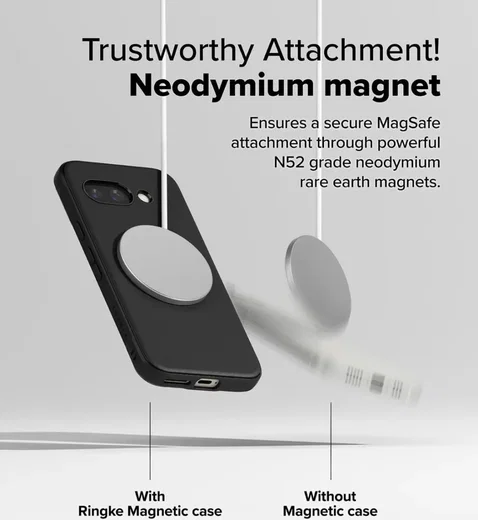 Ringke Onyx Magnetic Google Pixel 9a Hoesje MagSafe Zwart afbeelding 5