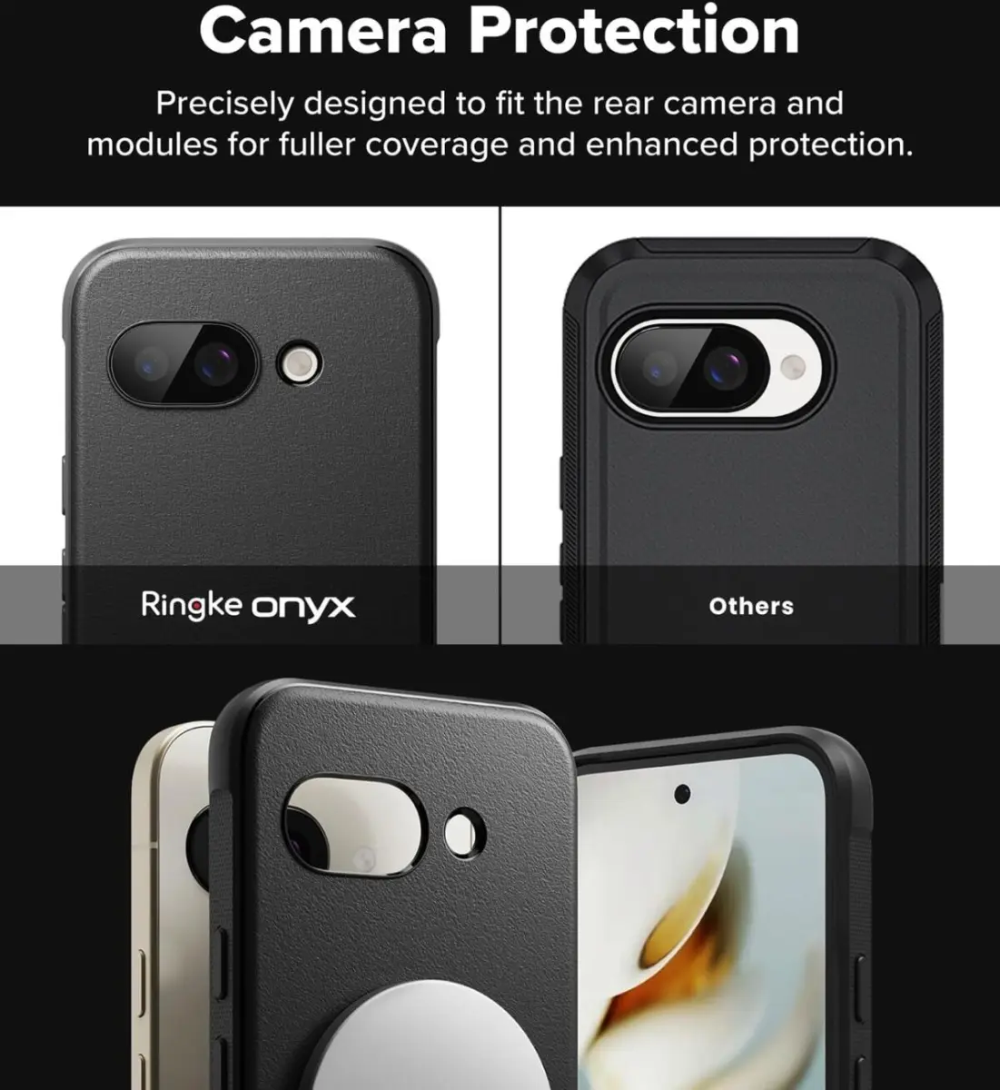 Ringke Onyx Magnetic Google Pixel 9a Hoesje MagSafe Zwart afbeelding 8