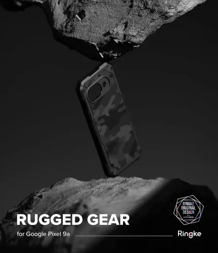 Ringke Rugged Gear Google Pixel 9a Hoesje Back Cover Camo Zwart afbeelding 10