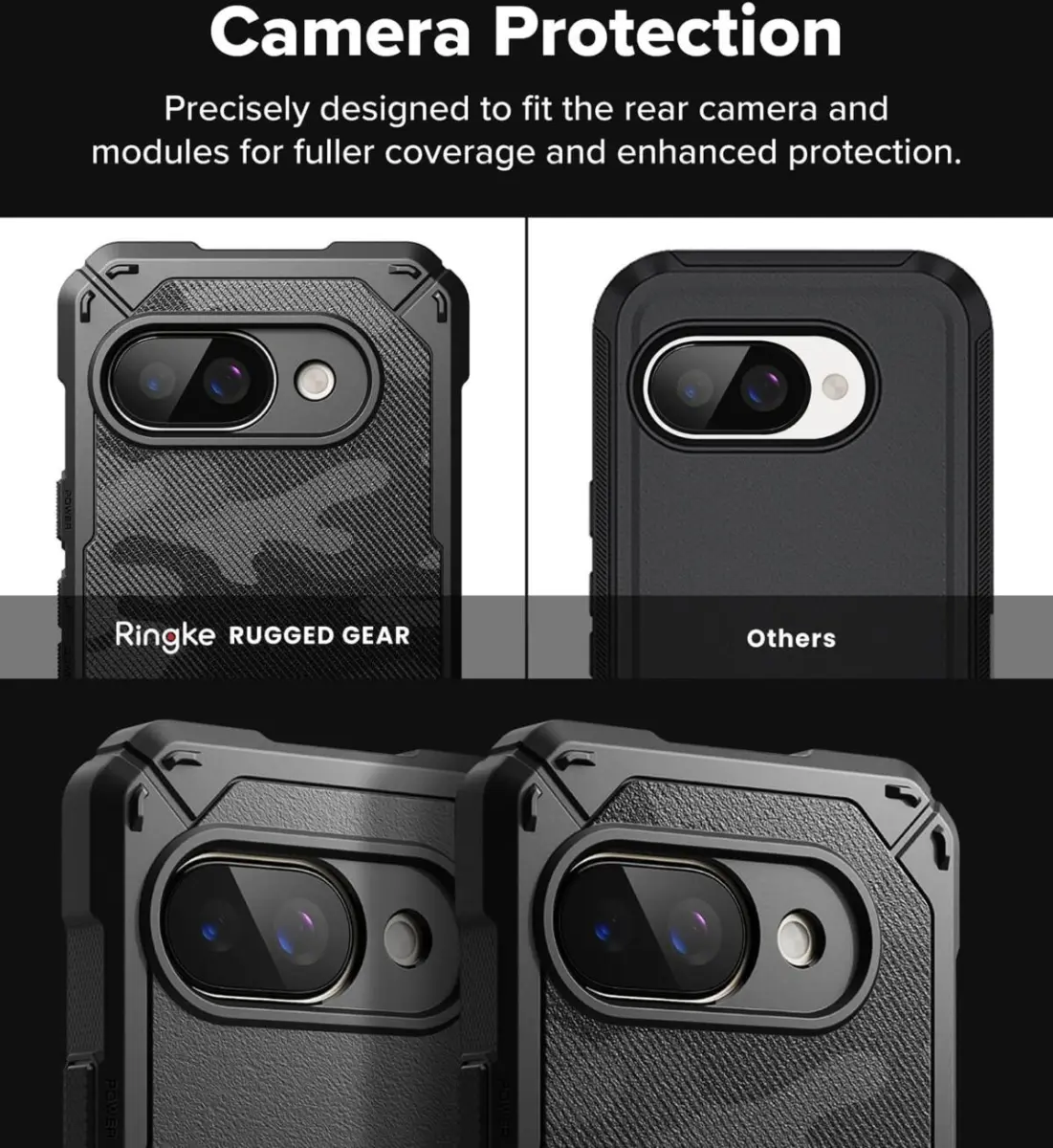 Ringke Rugged Gear Google Pixel 9a Hoesje Back Cover Camo Zwart afbeelding 8