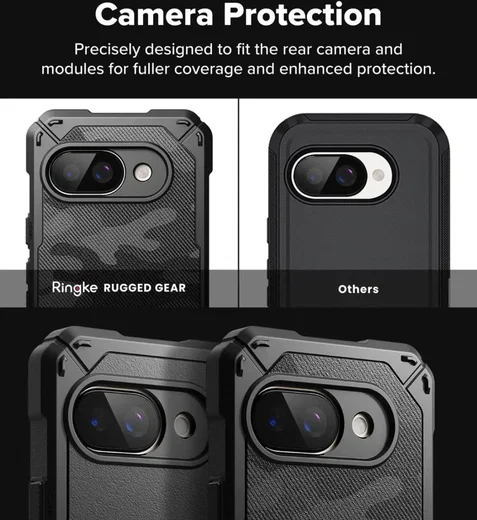 Ringke Rugged Gear Google Pixel 9a Hoesje Back Cover Camo Zwart afbeelding 8