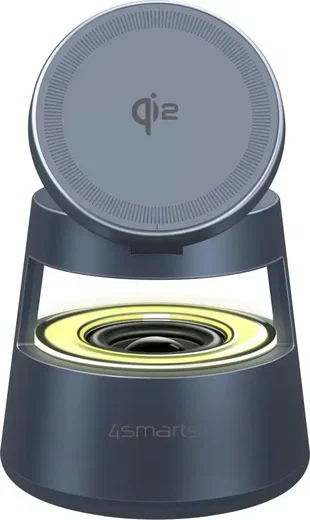 4smarts Aura Sound 3-in-1 Qi2 Draadloze Oplader Smartphone/AirPods/Watch Grijs afbeelding 2