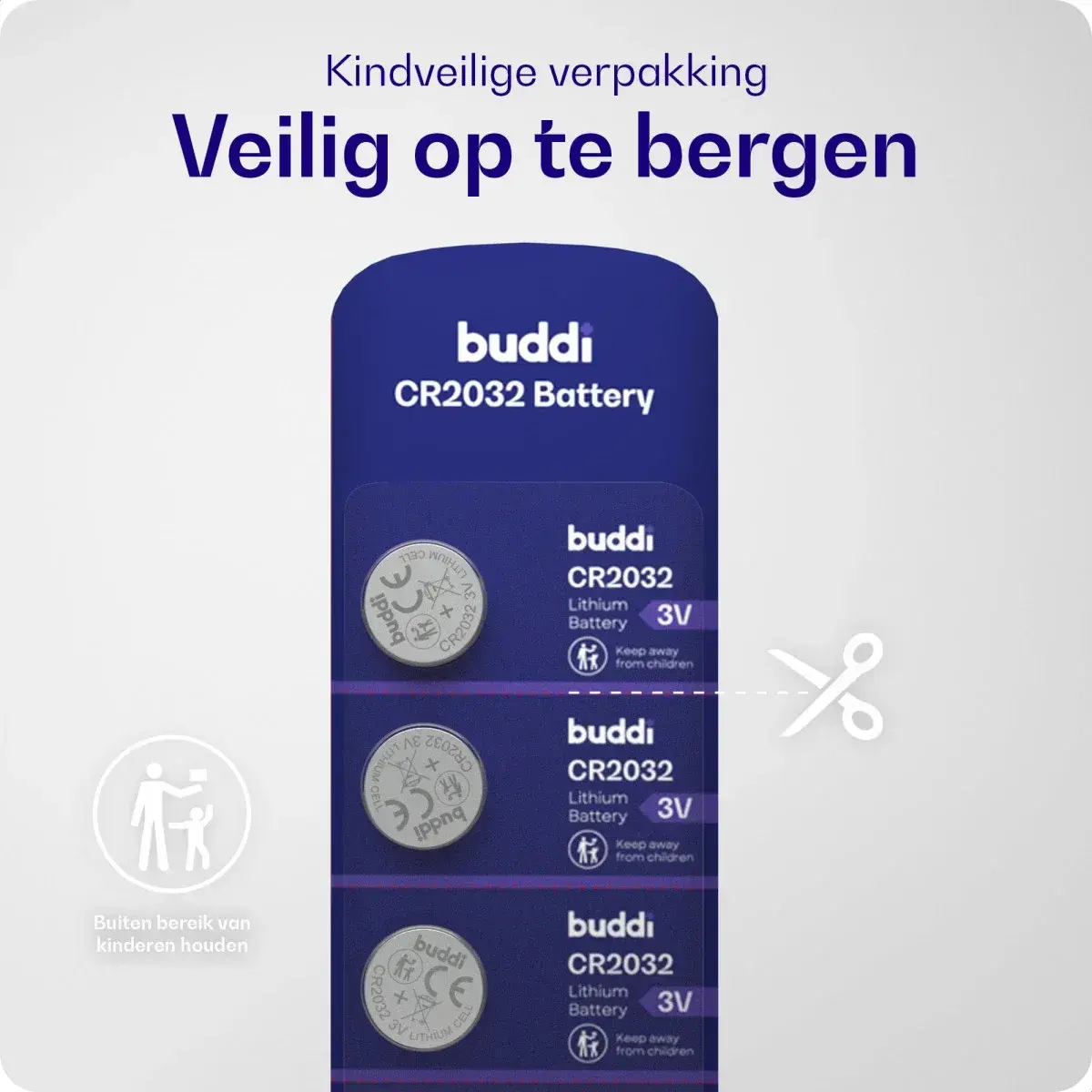 Buddi CR2032 Lithium Knoopcelbatterij Weegschaal 210mh / 3V (5-Pack) afbeelding 4