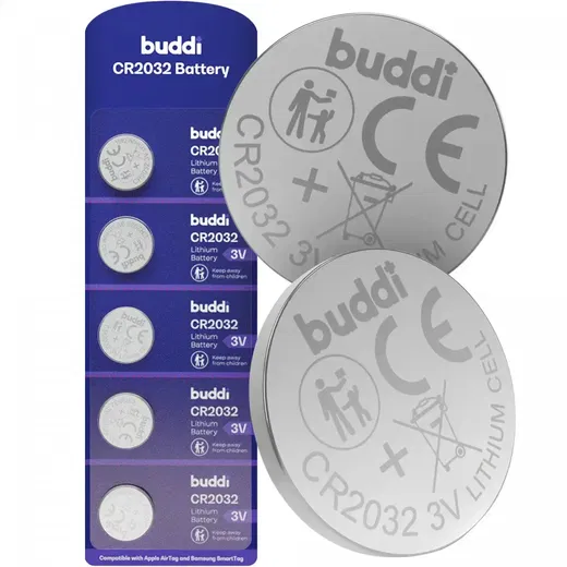 Buddi CR2032 Lithium Knoopcel Batterij 210mh / 3V (5-Pack) afbeelding 1