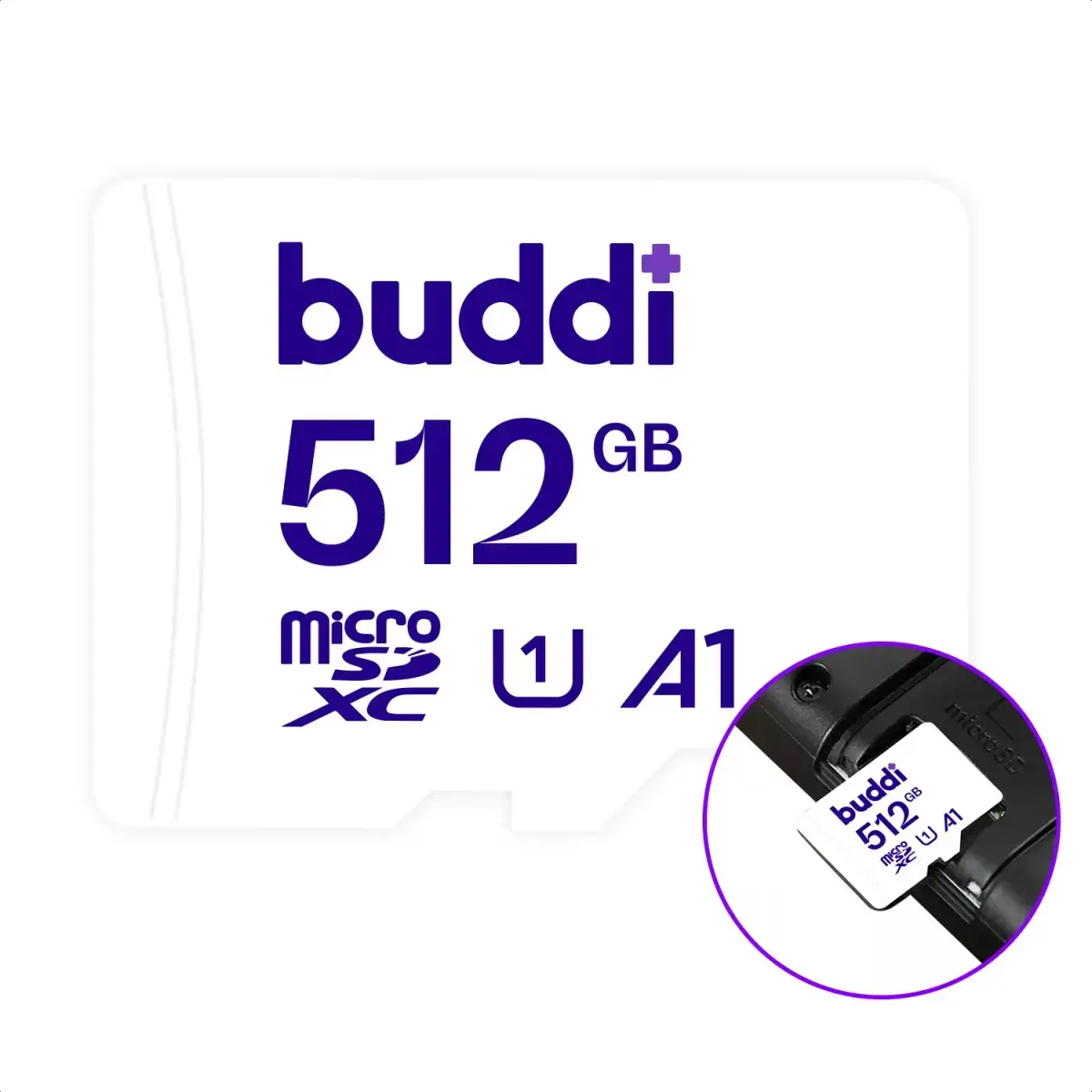 Buddi MicroSDXC Nintendo Switch Geheugenkaart 512GB Wit afbeelding 1
