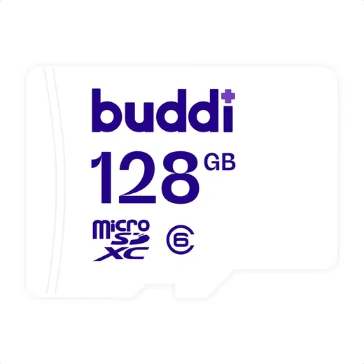 Buddi MicroSDXC Fotografie Geheugenkaart 128GB Wit afbeelding 1