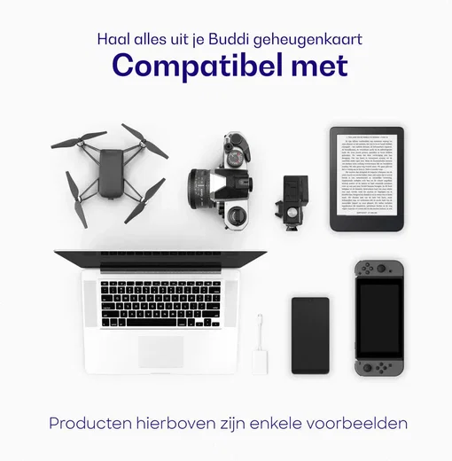 Buddi MicroSDXC Geheugenkaart met SD Kaart Adapter 128GB 3-Pack afbeelding 2