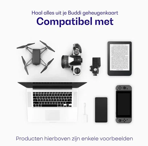 Buddi MicroSDXC Geheugenkaart met SD Kaart Adapter 256GB 3-Pack afbeelding 3