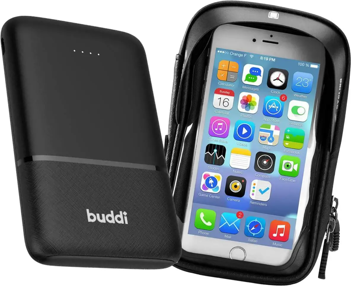 Telefoonhouder Fiets + Powerbank 5000 mAh Buddi Go Zwart afbeelding 1