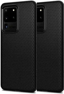 2x Spigen Liquid Air Samsung Galaxy S20 Ultra Hoesje Back Cover Zwart