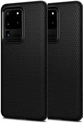 2x Spigen Liquid Air Samsung Galaxy S20 Ultra Hoesje Back Cover Zwart afbeelding