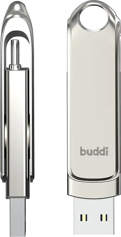 Buddi USB-A en USB-C Stick Dual Geheugenstick 64GB Grijs (2-Pack) afbeelding 10