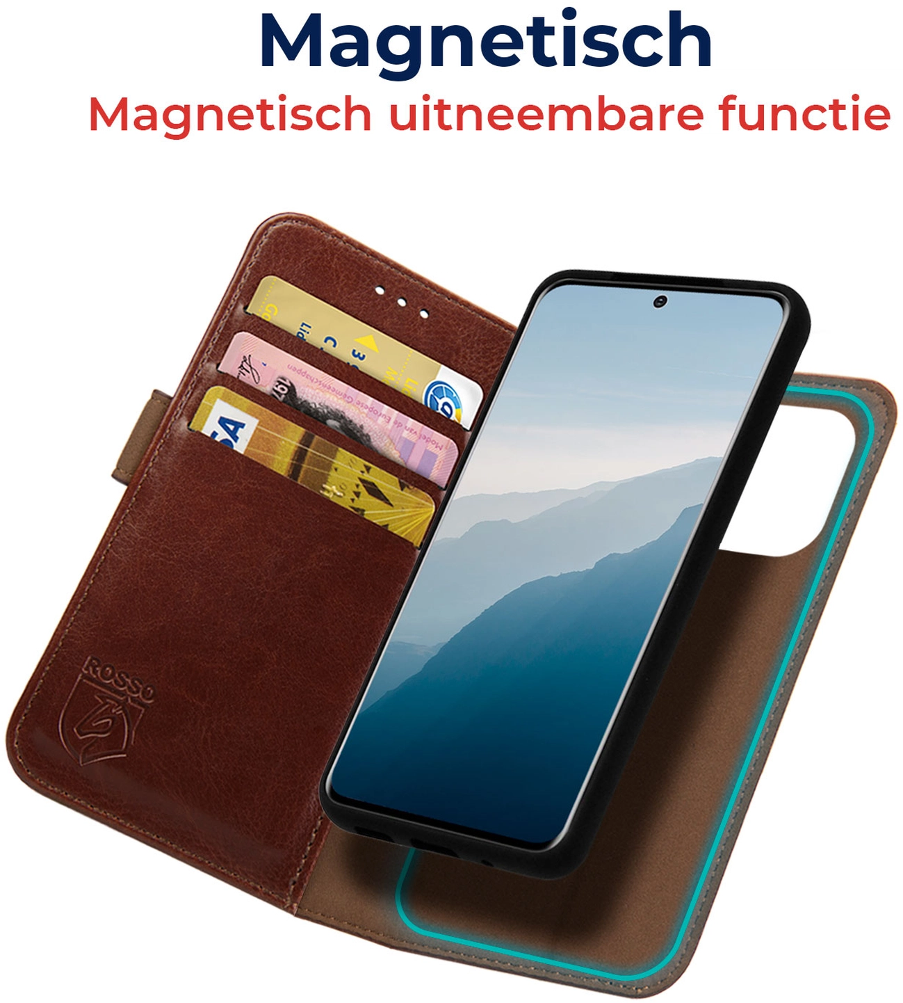 Rosso Element Uitneembaar 2-in-1 Apple iPhone 17e / 16e Hoesje Bruin afbeelding 2